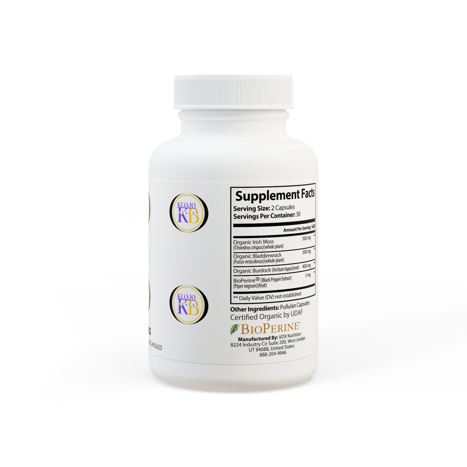 Klojo Beauty Sea Moss Supplement (60 Capsules) - Image 3