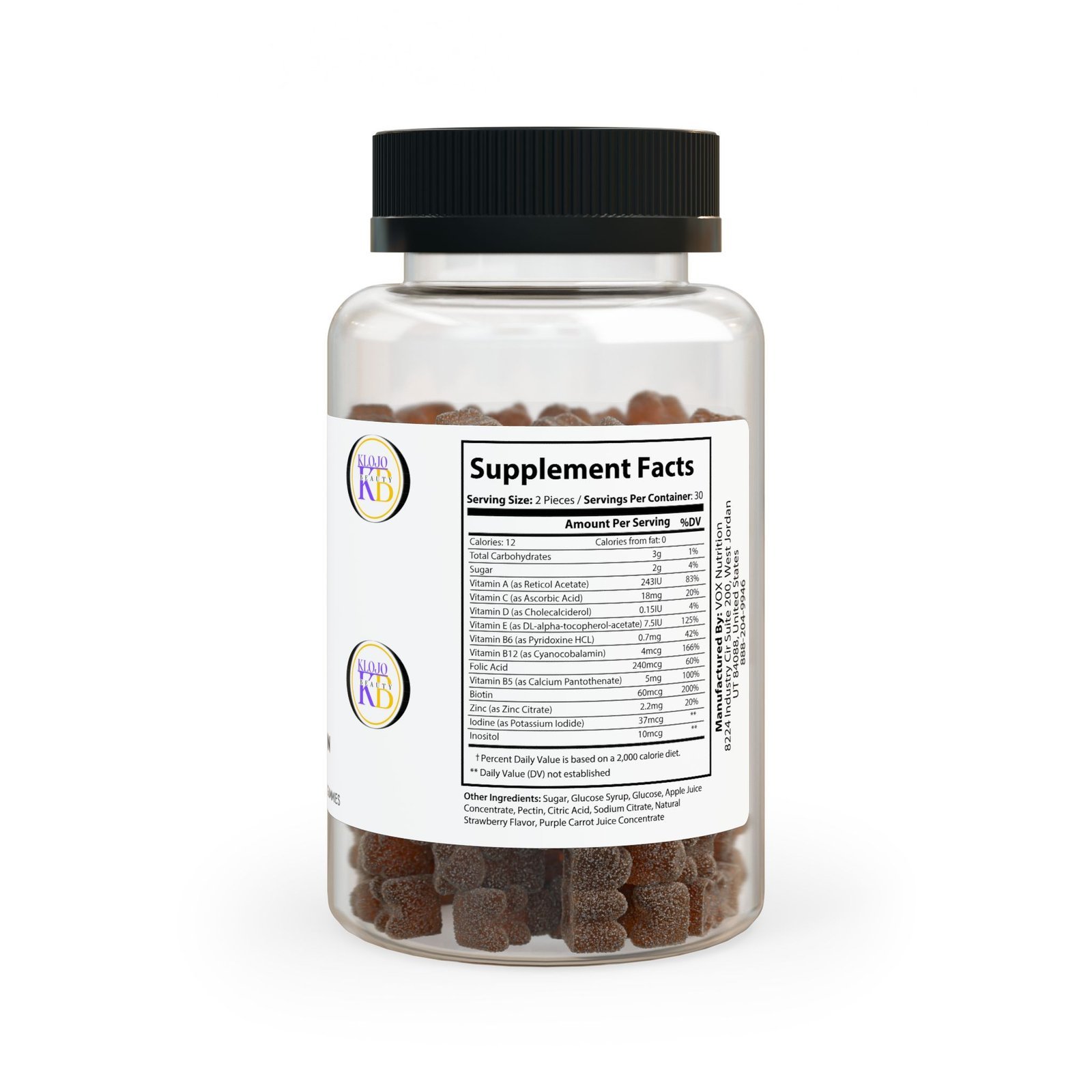 Klojo Beauty Multivitamin Gummies for Adults (60 Gummies) - Image 3