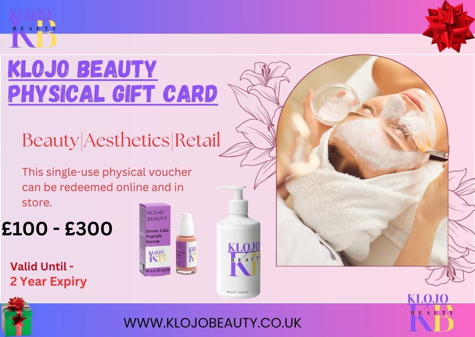 Klojo Beauty physical gift card